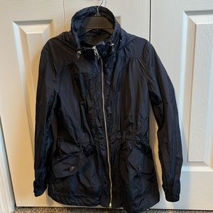 Rain jacket by Massimo Dutti. Navy blue. Unlined. Xs. Like new